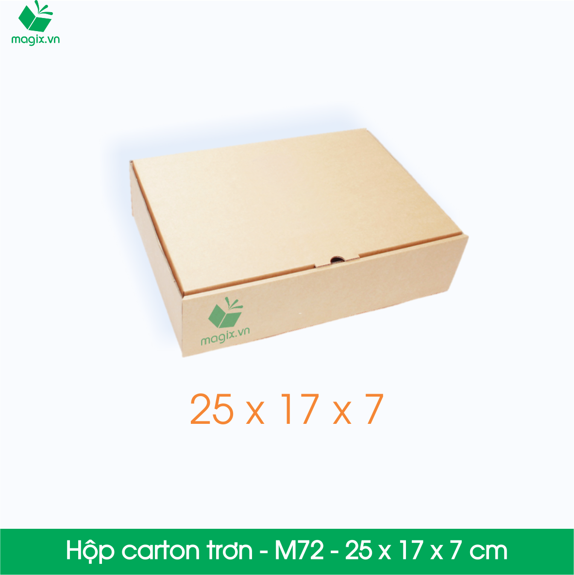 M72 - 25x17x7 cm - 25 Thùng hộp carton trơn đóng hàng