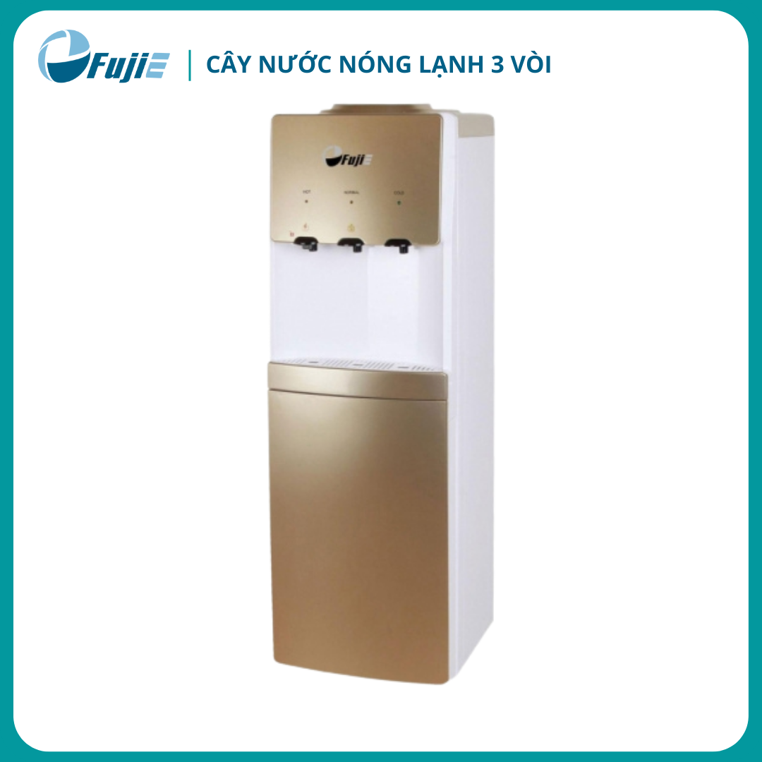 Cây nước nóng lạnh 3 vòi FujiE WDBD20C, làm lạnh nhanh bằng Block, khóa an toàn vòi nóng - Hàng chính hãng