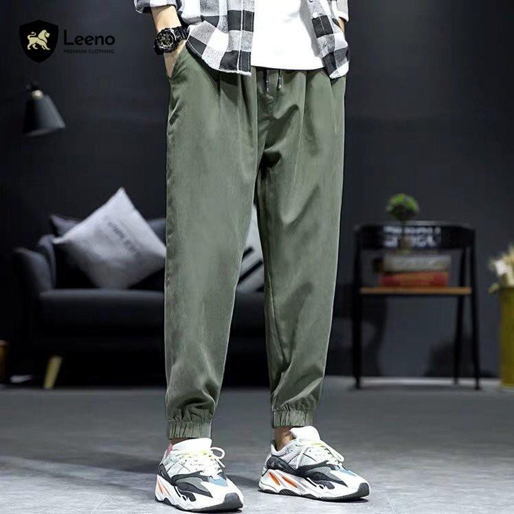 Quần Jogger nam - dáng thể thao - cạp chun bo gấu vải thô cotton cao cấp