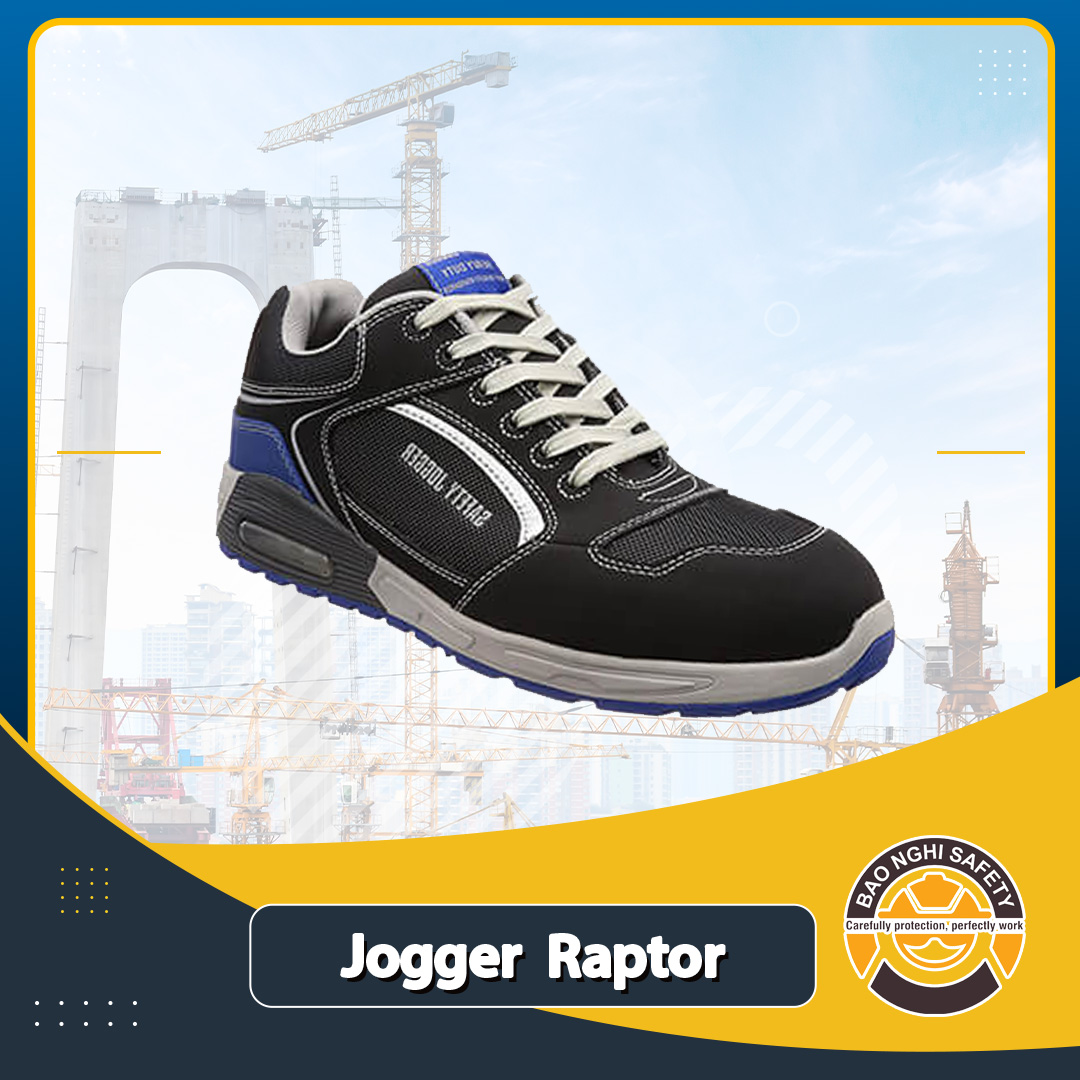 Giày bảo hô lao động siêu nhẹ, chống va đập, chống đâm xuyên, da thật Jogger Raptor