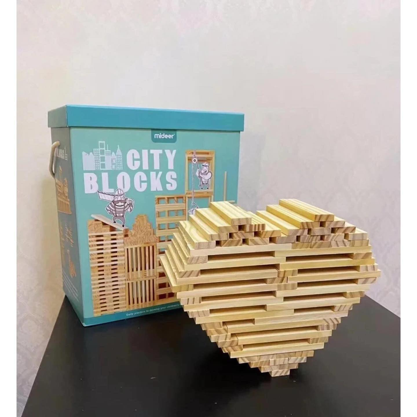 Đồ chơi xếp hình City Blocks Mideer - 300 miếng gỗ