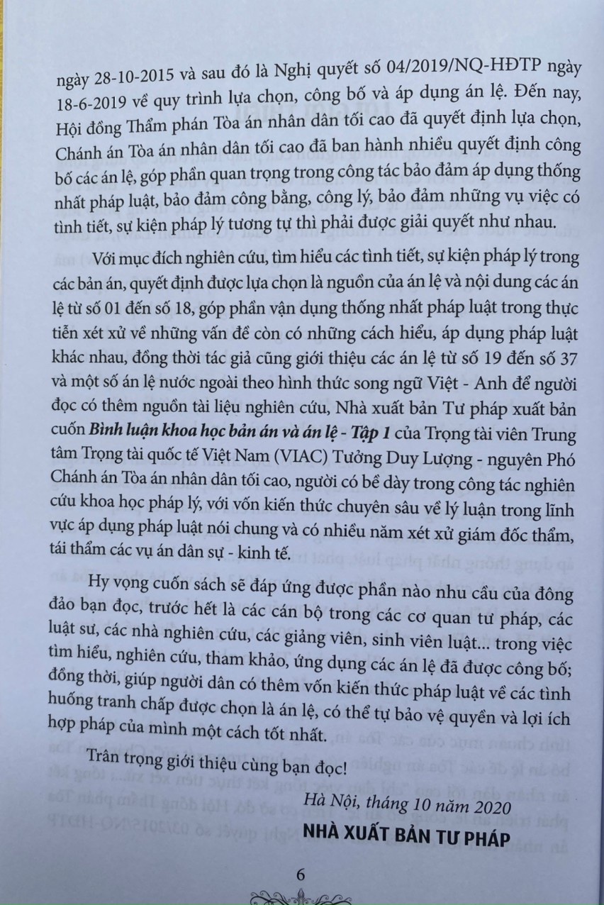 Bình Luận Khoa Học Bản ÁnVà Án Lệ - Tập 1