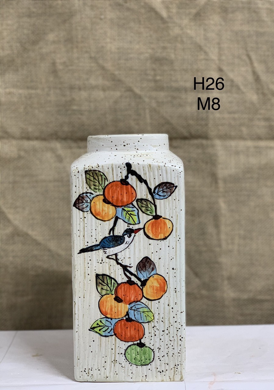 Bình DÁNG VUÔNG VỚI PHONG CÁCH NGHỆ THUẬT H28CM.