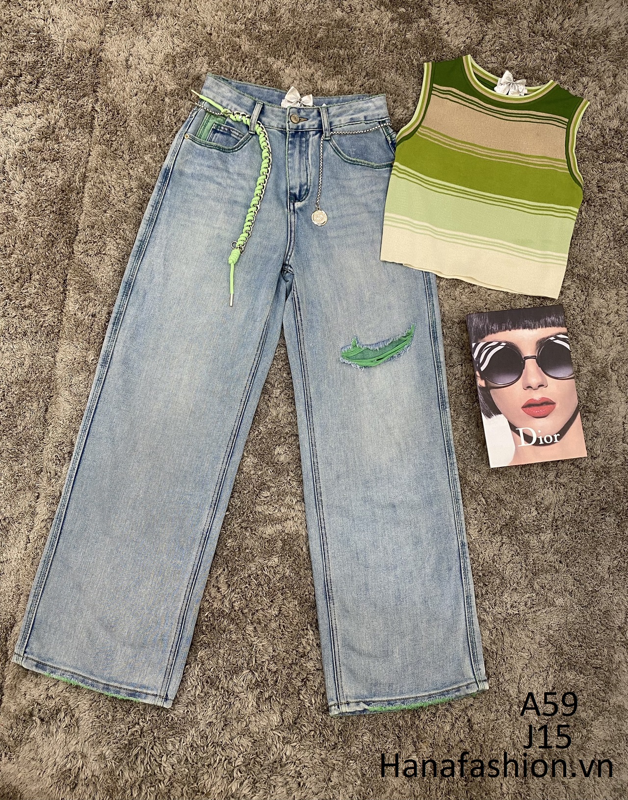 Quần Jeans rách gối hiphop -J15