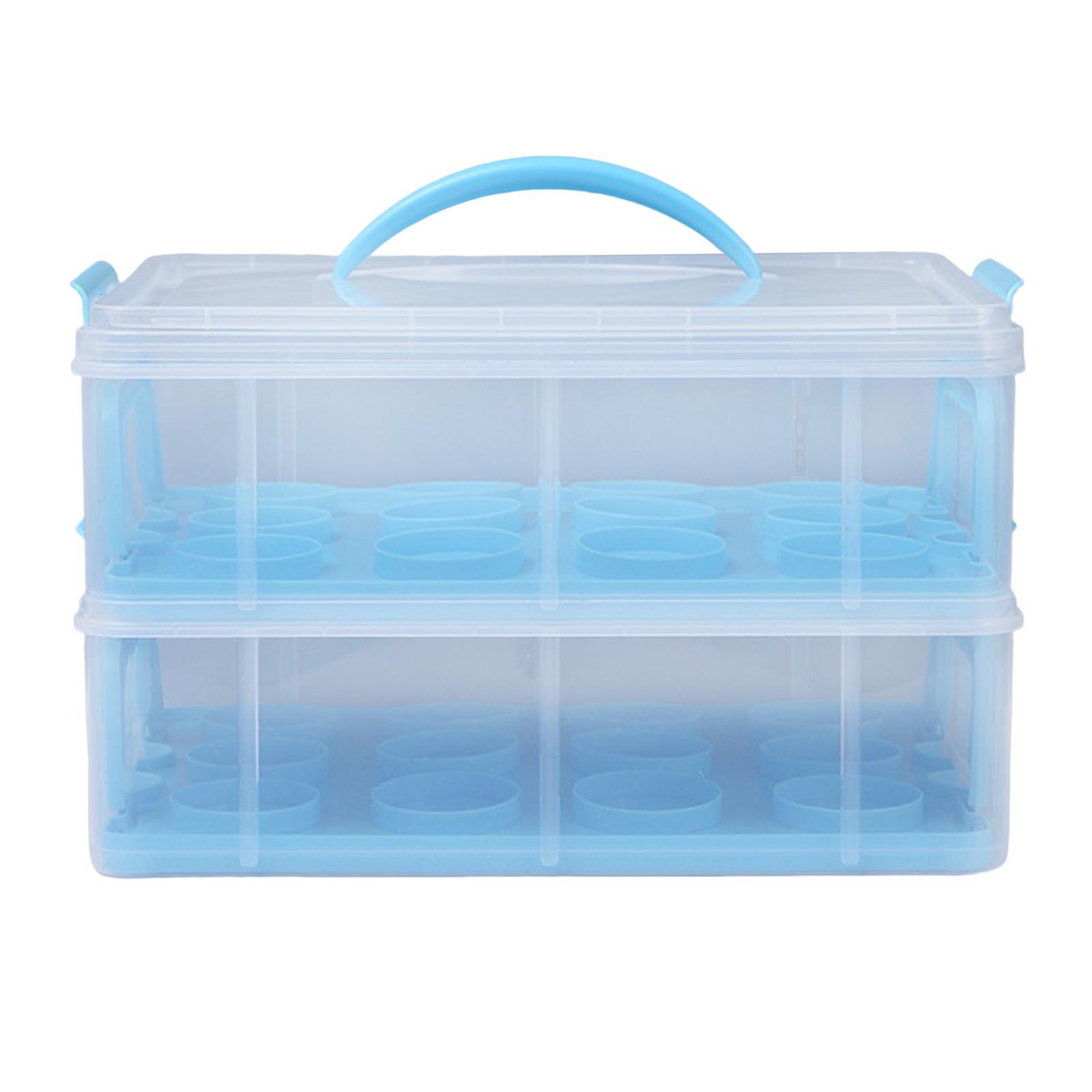 Muffin Stackable Cake Caddy with Handle and Lid Cupcake Carrier Storage for Desserts