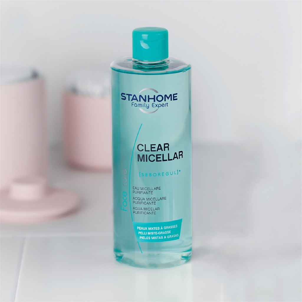 Stanhome Clear Micellar Nước Rửa Mặt & Tẩy Trang 2 In 1 Cho Da Dầu Mụn, Da Nhạy Cảm 400ml