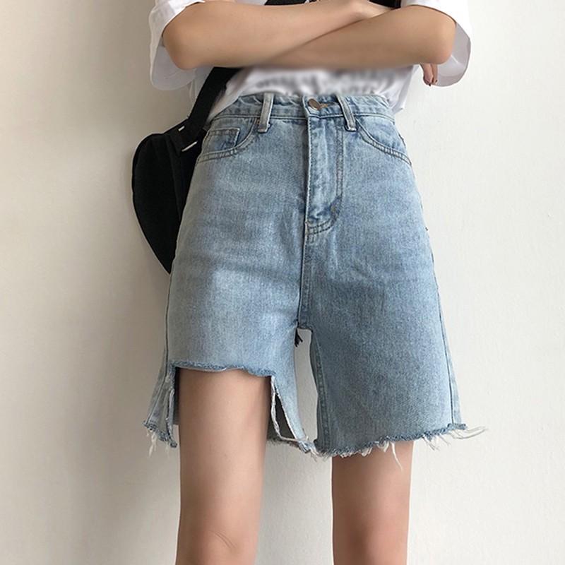 Quần Short Jean Ống Rộng Thời Trang Mùa Hè Dành Cho Nữ
