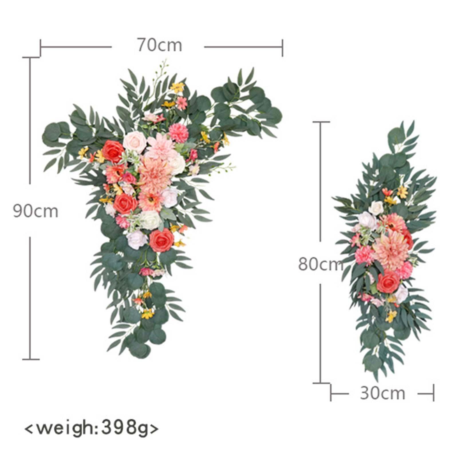 2Pcs Wedding Arch Flowers Rustic Arch Decor for Ceremony Reception Event