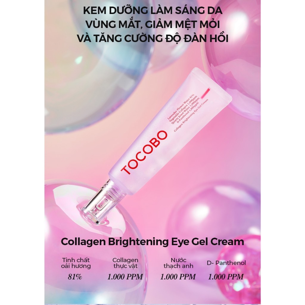 Gel Dưỡng Da Mắt Săn Chắc Sáng Da - Tocobo Collagen Brightening Eye Gel Cream 30ml