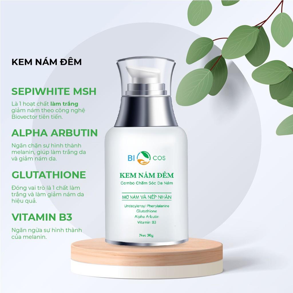 Combo Chăm Sóc Da Nám và Ngăn Ngừa Nám BIOCOS (2 Kem Nám + 1 Serum Tái Tạo)