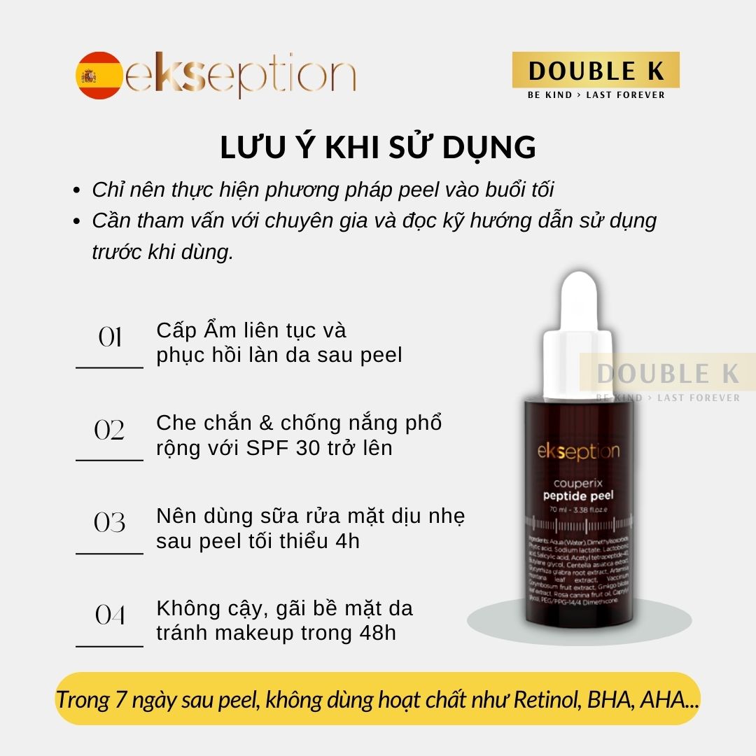 ekseption Couperix Peptide Peel - Phục Hồi Da Mỏng Yếu, Giãn Mao Mạch; Giảm Sưng, Ngừa Kích Ứng - Double K