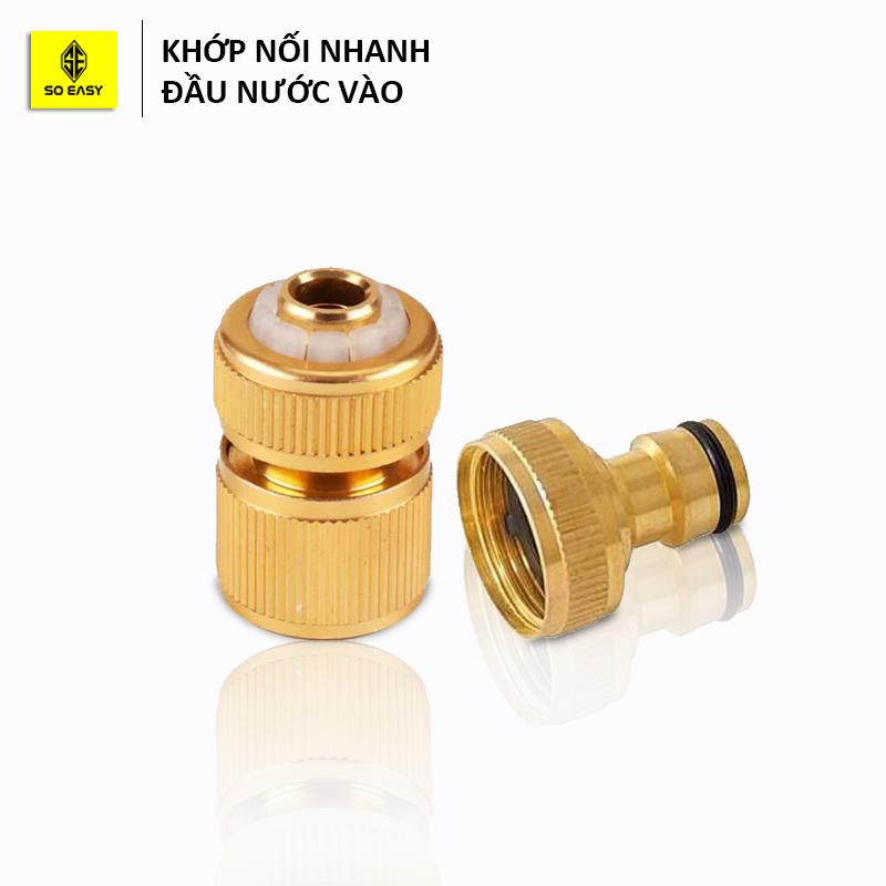 Bộ khớp nối bằng đồng - đầu nối nhanh dây cấp nước đầu VÀO máy rửa xe C0004-4