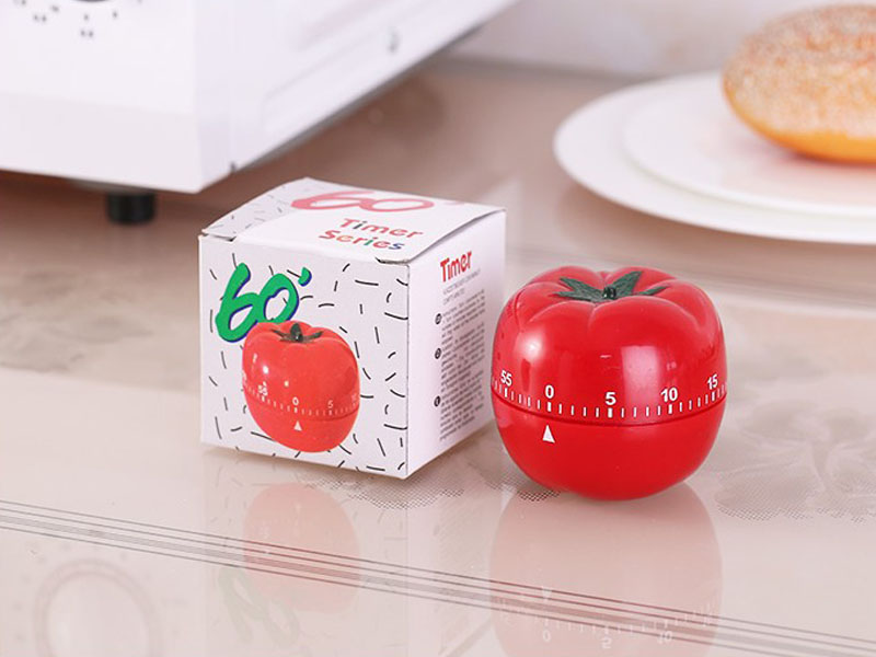 Đồng hồ tối ưu năng suất công việc Pomodoro (Đỏ) - Tặng 1 móc khóa đen bạc cao cấp