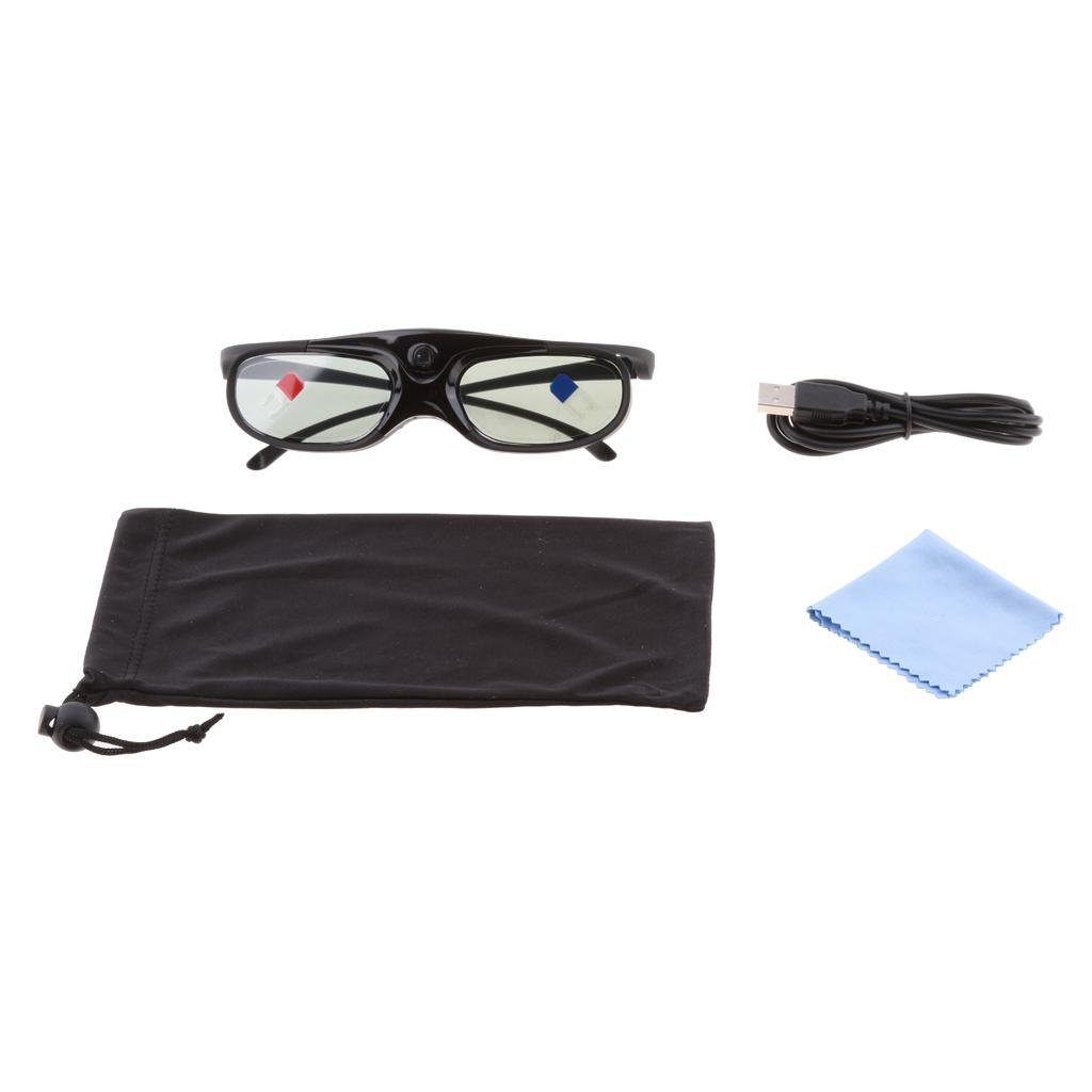 2Pieces Rechargeable DLP link 3D Glasses for All 3D Projectors  and All DLP HD 3D TVs