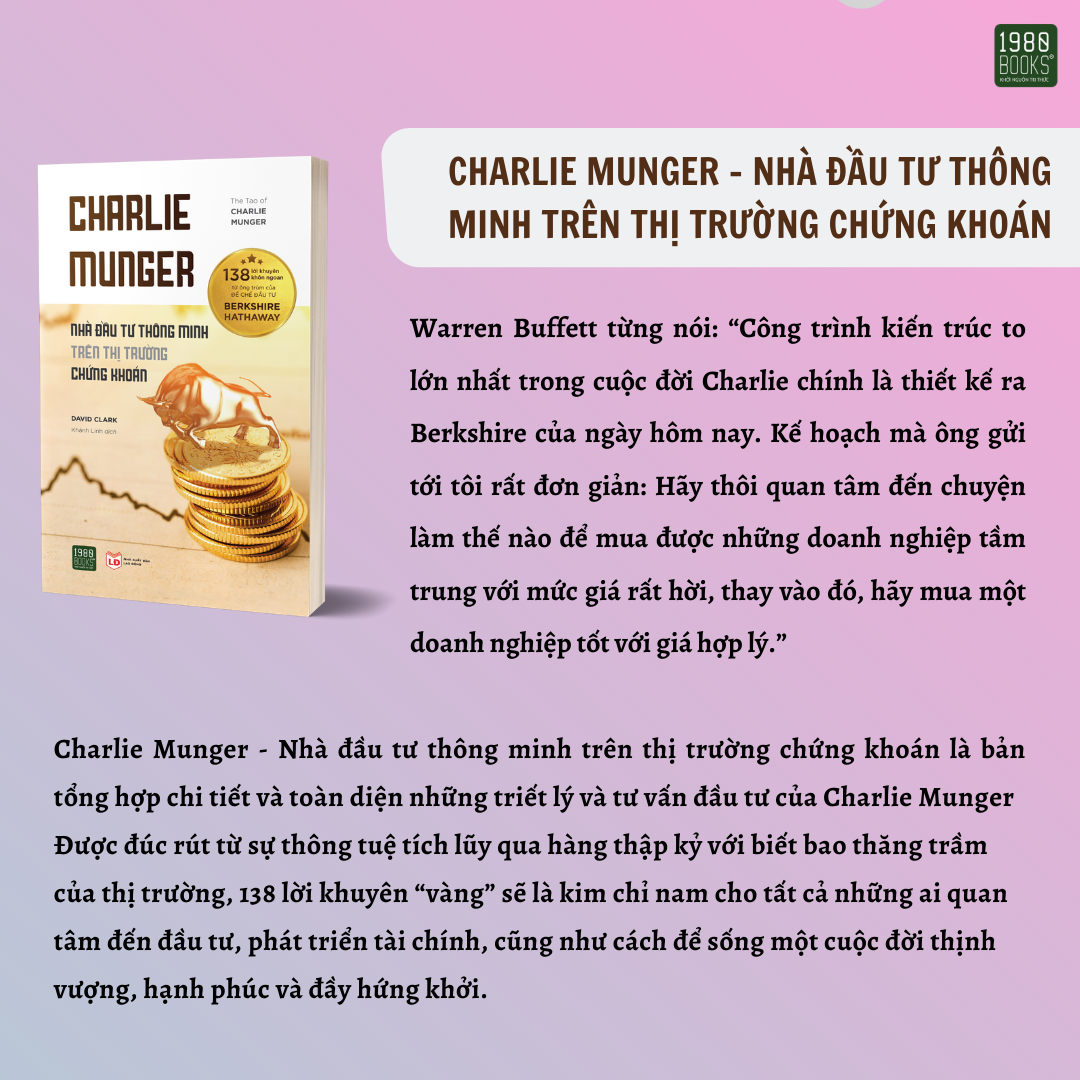 Sách - Charlie munger Nhà đầu tư thông minh trên thị trường chứng khoán - 1980Books