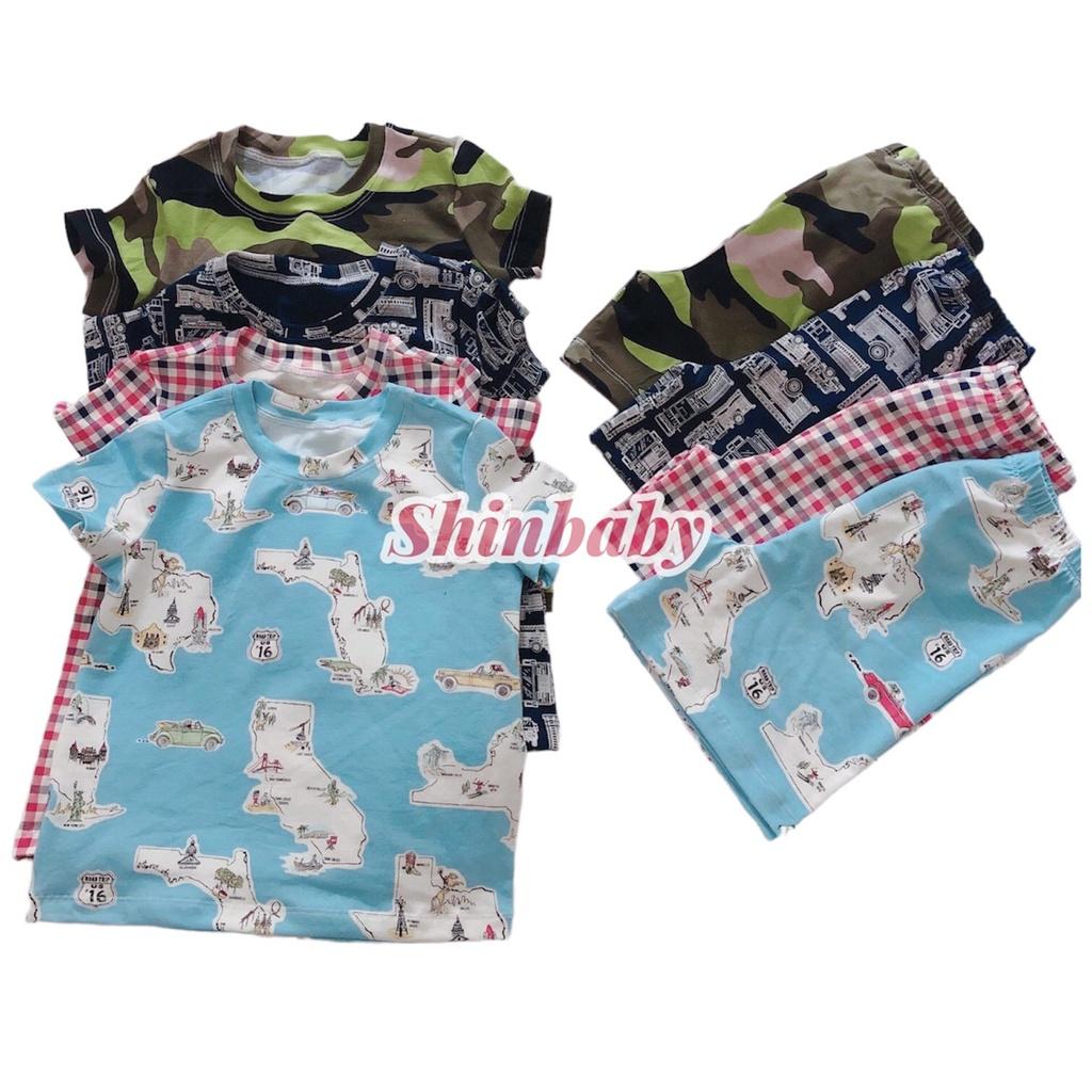 Bộ đồ cộc tay bé trai nhiều họa tiết siêu xinh, vải cotton mềm mát thấm hút mồ hôi