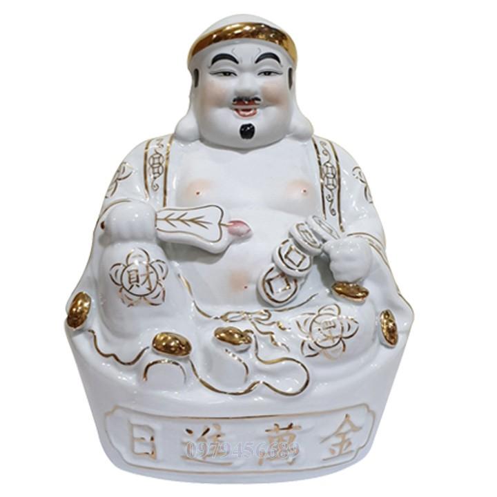 Cặp tượng thần tài ông địa sứ trắng 7 inch - M1.4