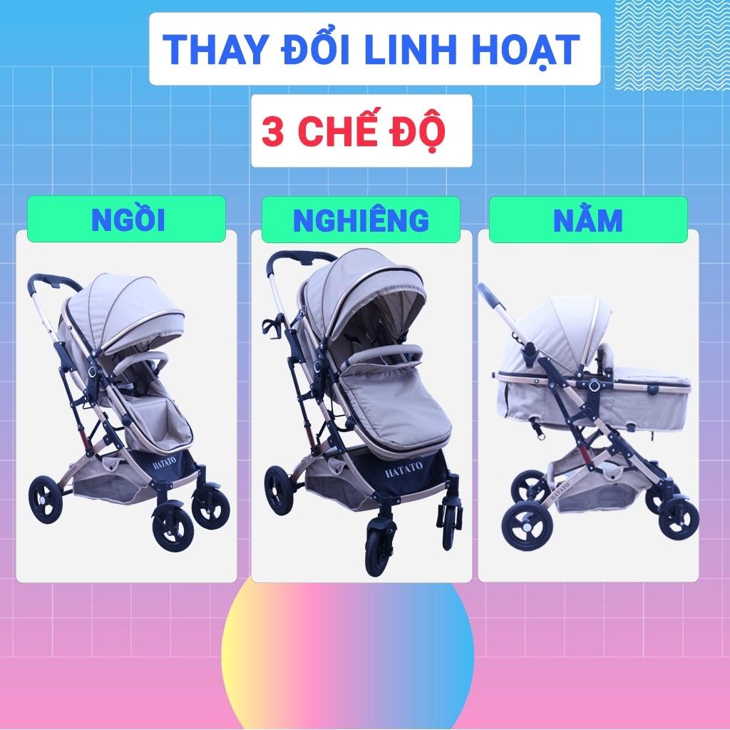 Xe Đẩy Cho Bé Hatato H268 – 9 Trong 1 – Mẫu Xe Đẩy 2 Chiều 3 Tư Thế