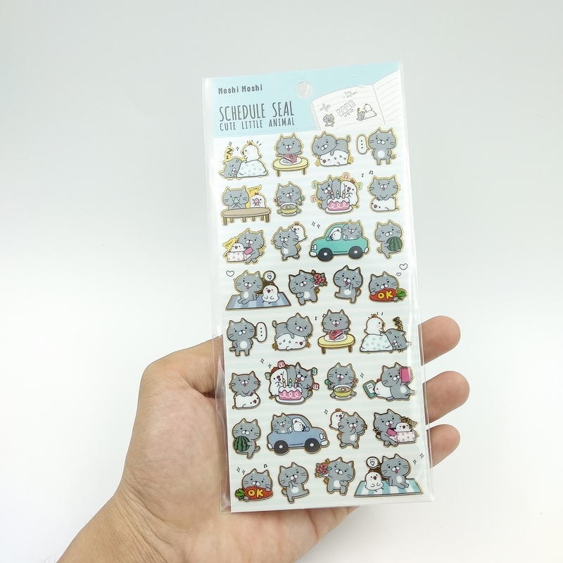 Sticker Moshi 009 - Mẫu 1 - Mèo Xám