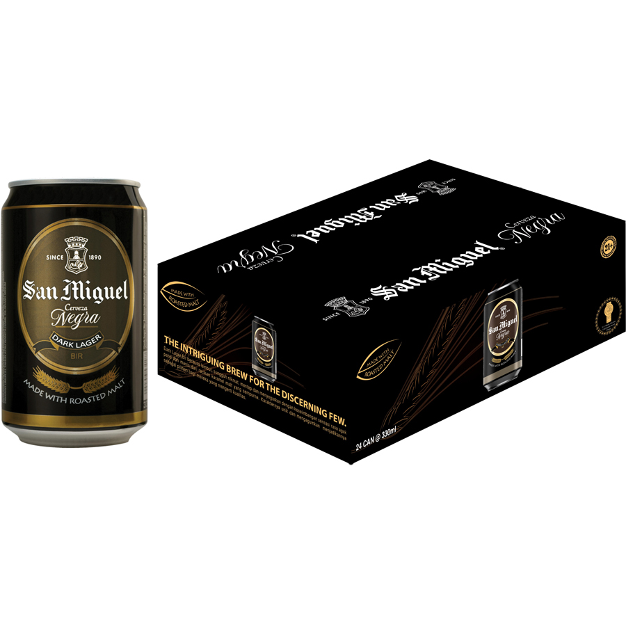 Thùng 24 Lon Bia Đen San Miguel Cerveza Negra Lon 330ml