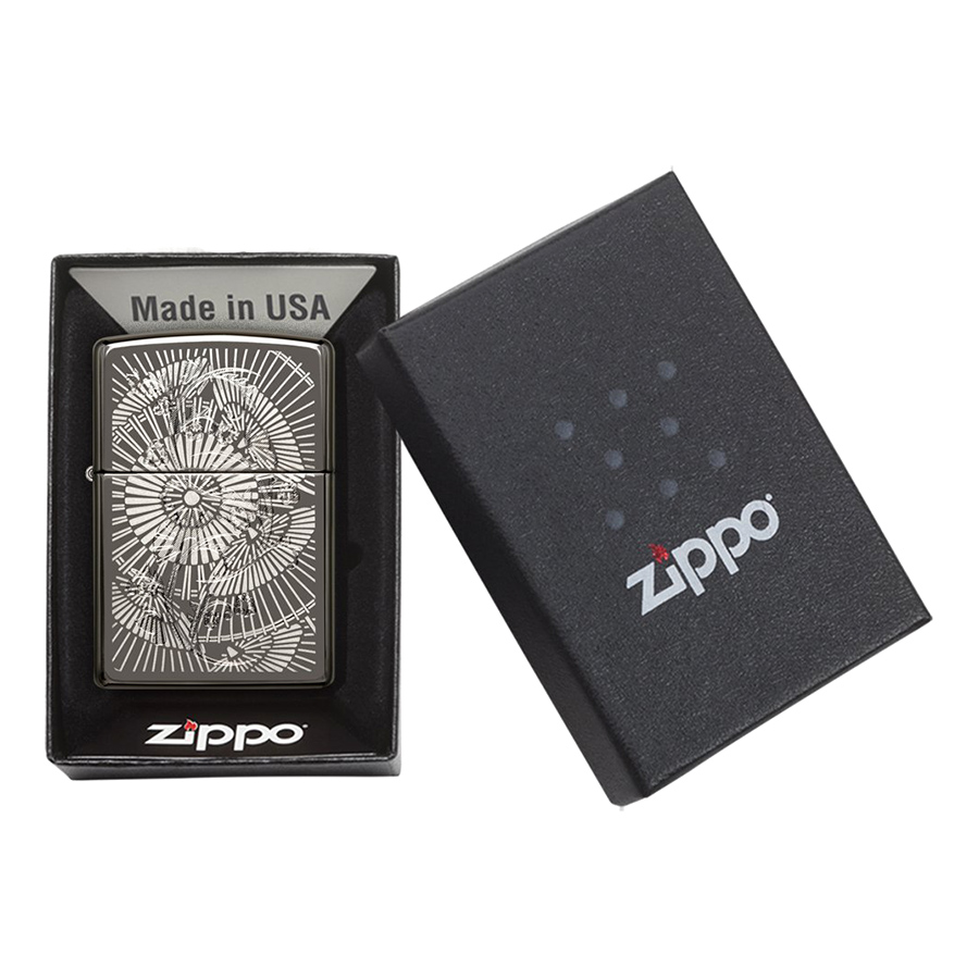 Bật Lửa Zippo 29421 - Asian Floral Black Ice