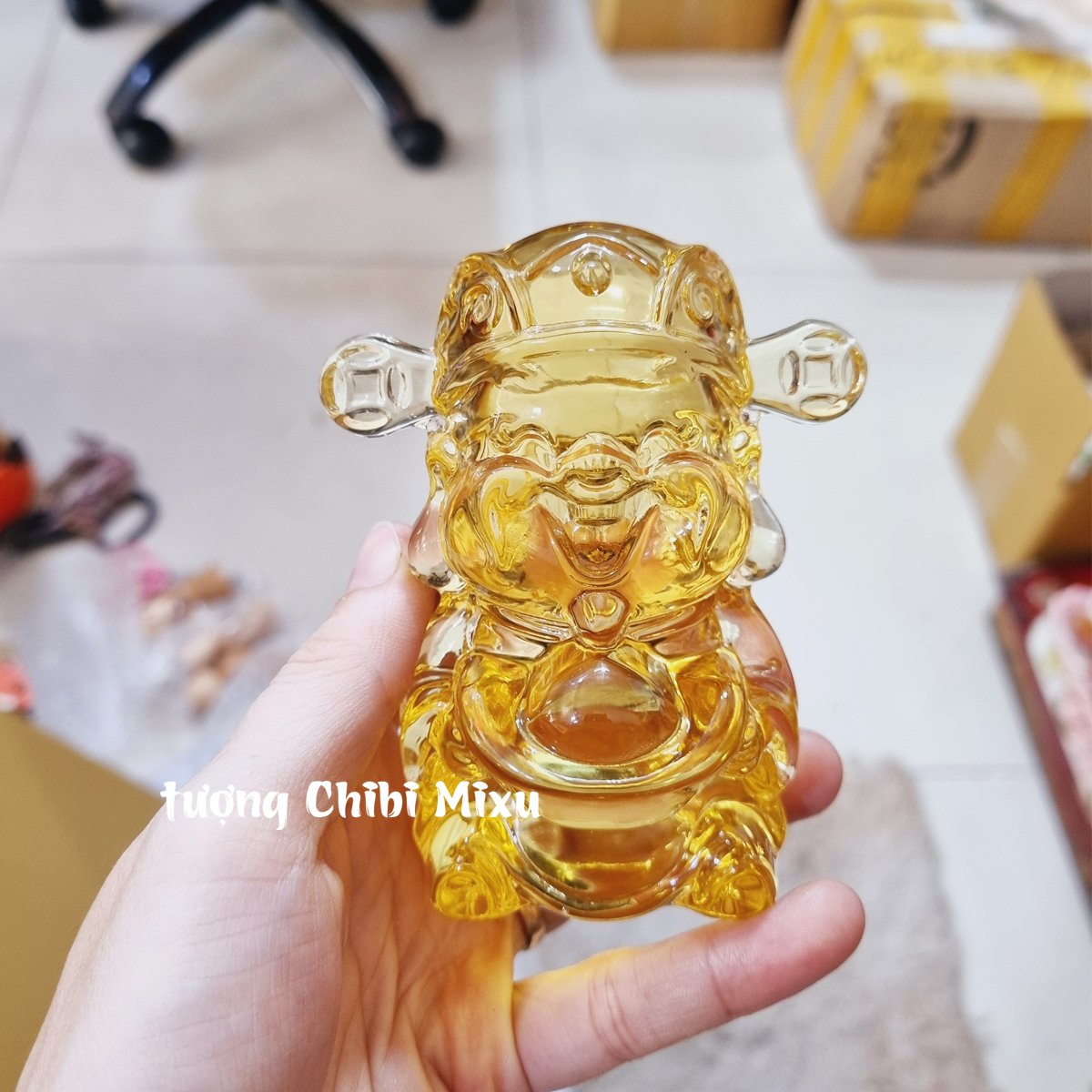 Tượng Thần Tài lưu ly may mắn 10cm