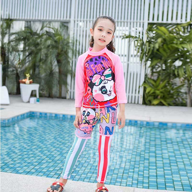 Cô gái Trẻ Em 3 Mảnh Tay Dài CHỐNG Nắng UV Bơi Chống Nắng Đồ Bơi Áo Tắm cho Bé Trai Cho Bé Con Đồ Bơi