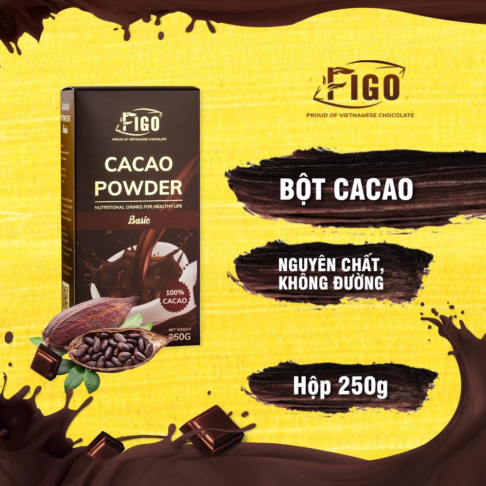 Combo 2 Hộp Bột cacao nguyên chất và Bột socola siêu ngon FIGO HỘP 250G