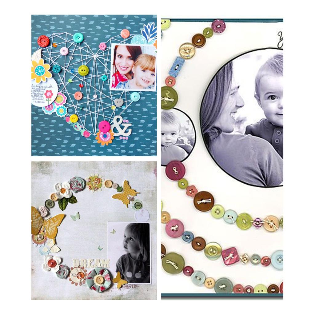 18x self adhesive assorted resin fastener button for DIY craft