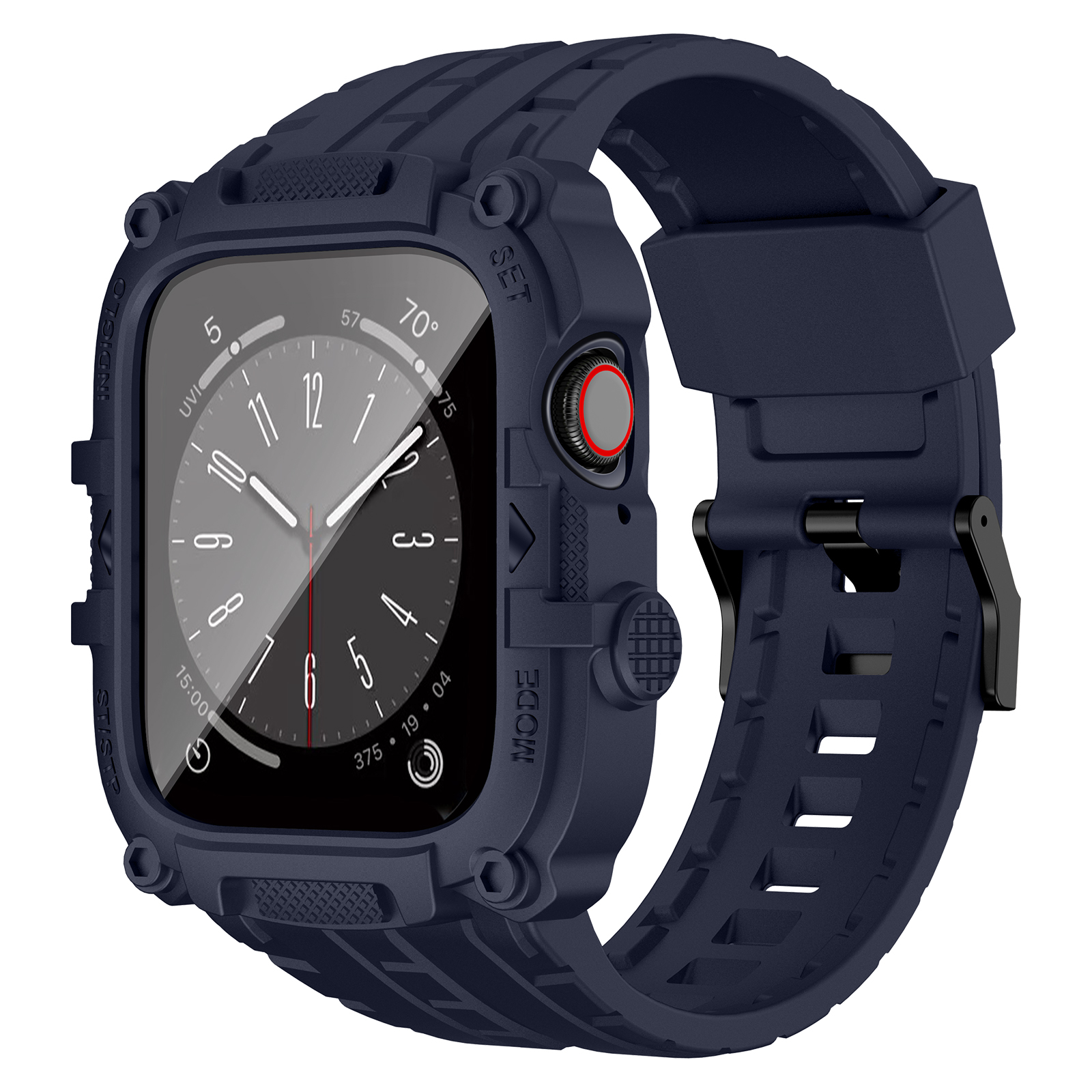 Ốp Case Kính Cường Lực tích hợp dây đeo TANK 360 cho Apple Watch Series 4/5/6/SE/7/8/9/SE1,2 Size 44mm/45mm - Hàng Chính Hãng