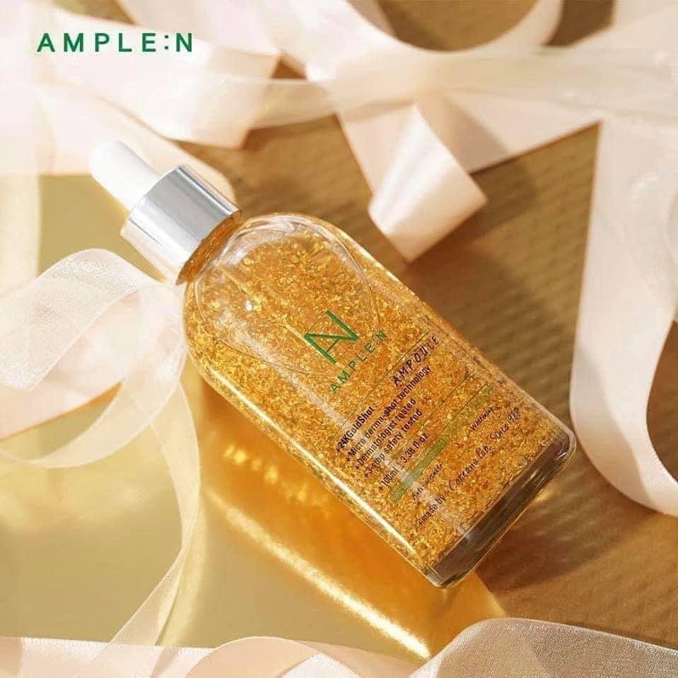 Tinh chất vàng AMPLE:N 24K Gold Shot Ampoule 100ml tăng đàn hồi chống lão hóa