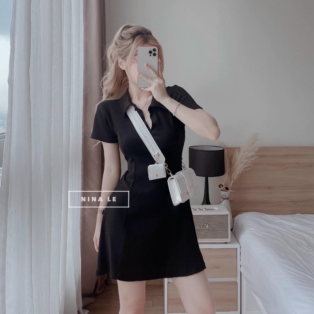 Đầm váy nữ body thun gân cổ chữ V đơn giản, xinh xắn dễ phối phụ kiện dành cho các nàng đi chơi, dạo phố