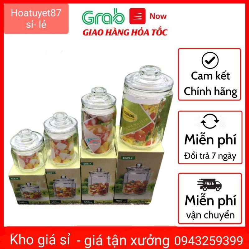 Hũ Lọ Thủy Tinh Đựng Gia Vị Lục Giác 3 lít Có Gioăng Chống Thoát Khí