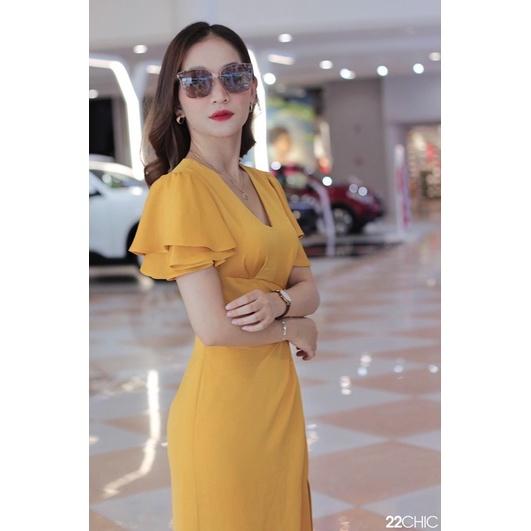 Váy thiết kế đi tiệc xếp ly ở eo xẻ tà Lisa dress - 22CHIC