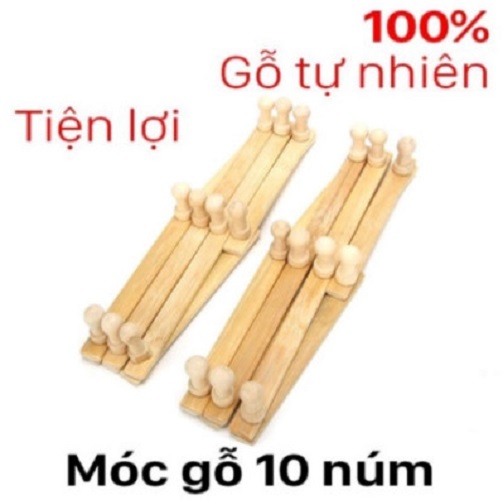 Móc Gỗ Treo Quần Áo Nhiều Kiểu Bằng Gỗ Cao Su Tự Nhiên Cao Cấp Móc Inox Không Rỉ - Gỗ Đức Thành