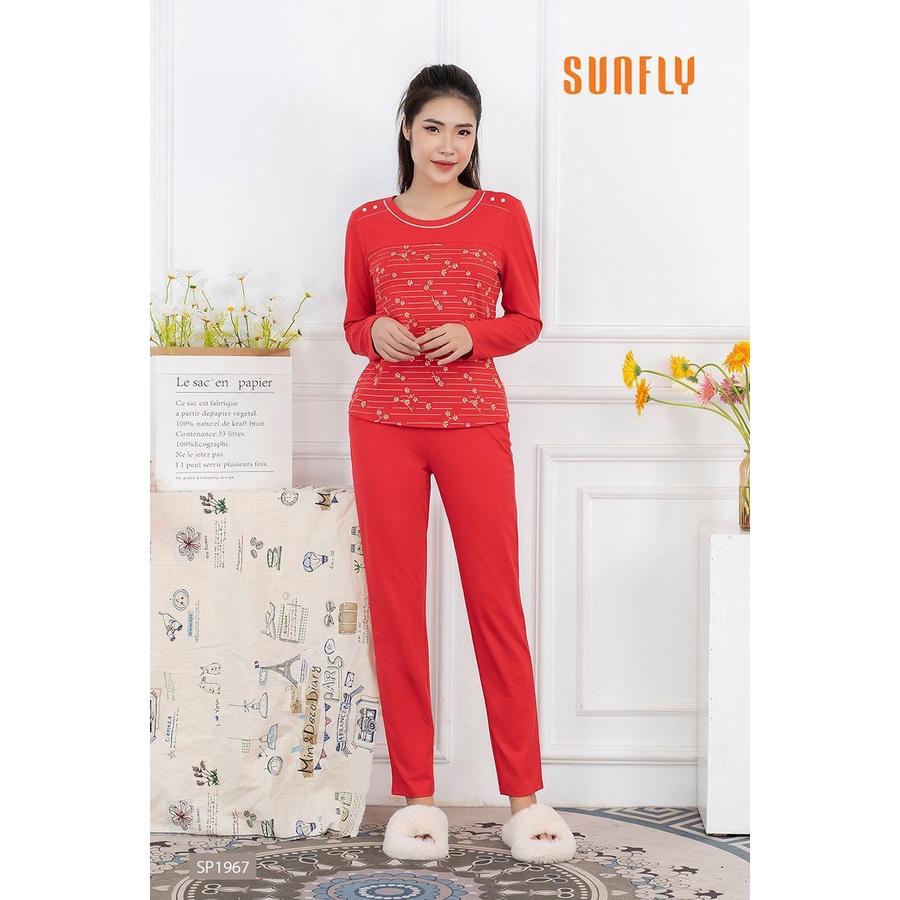 SP1967 Bộ đồ mặc nhà nữ cotton áo tay dài, quần dài