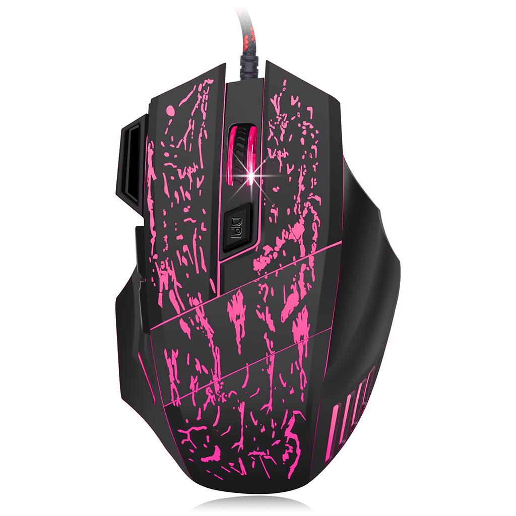 5500 DPI 7 Keys Button LED Optical USB Wired Gaming Mouse Mice for Pro Gamer