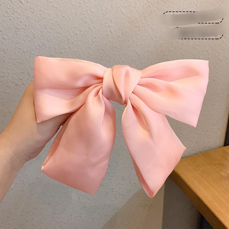 Kẹp tóc nơ lụa Hàn Quốc cho nữ - Cột tóc đính nơ nhiều màu siêu xinh - Quà tặng bạn nữ đẹp