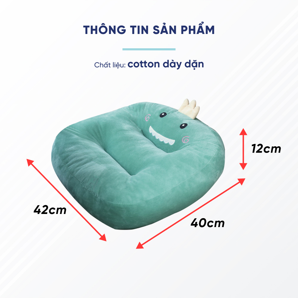 Đệm Ngồi Tăng Chiều Cao Ghế Lái Ô Tô Xe Hơi, Tựa Lưng Hơi Ghế Văn Phòng Hình Thú Bông Dễ Thương Mềm Mại