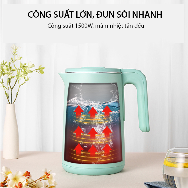 Ấm Đun Siêu Tốc Jubilee Mart 2 Lớp Cách Nhiệt Chống Bỏng,Tự Ngắt Khi Sôi (2.3 Lít) - Hàng Chính Hãng