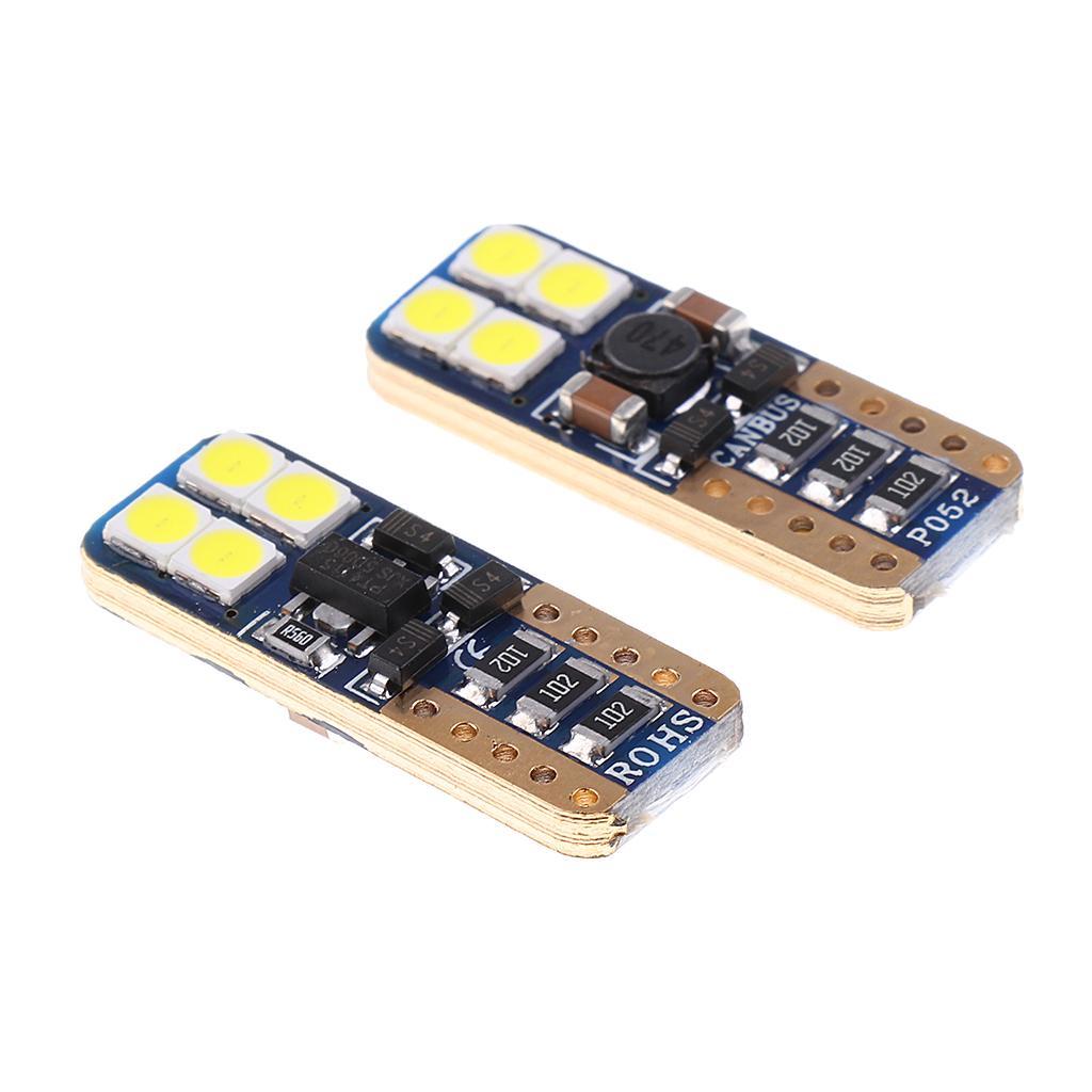 High Quality 2Pcs T10 8 LED Car Clearance Interior Light Wedge Bulbs White