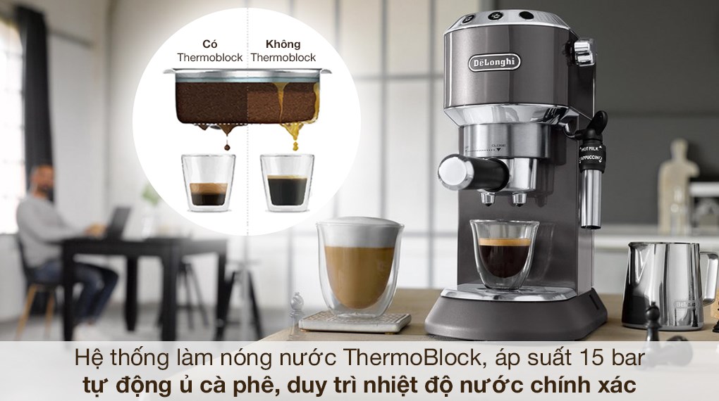 Máy pha cafe Delonghi EC785.GY - Hàng Chính Hãng