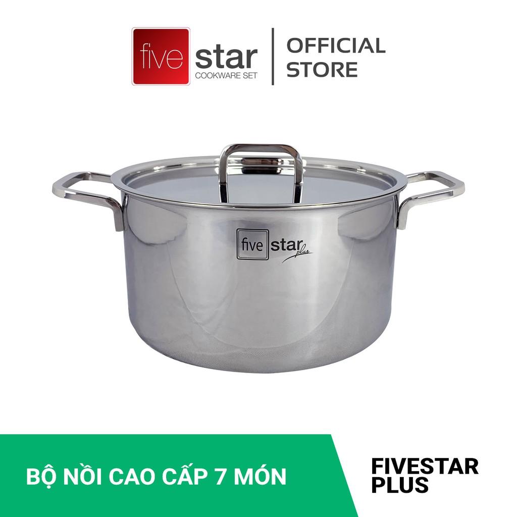 Bộ nồi xửng hấp inox 304 cao cấp Fivestar Plus 3 lớp đúc liền 4 chiếc nắp inox