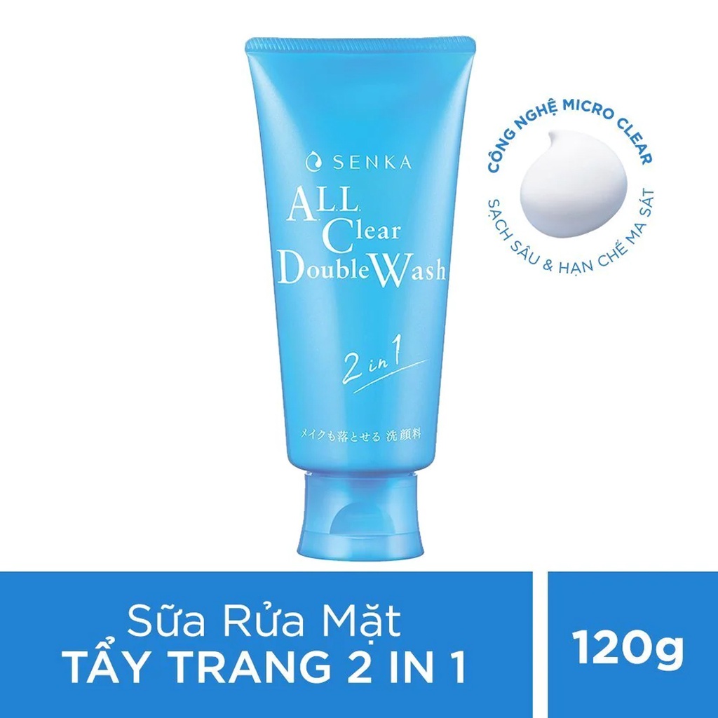 Sữa Rửa Mặt Tẩy Trang 2 Trong 1 Sạch Sâu Và Dịu Nhẹ Cho Da Nhạy Cảm A.L.L Clear Double Wash 120g