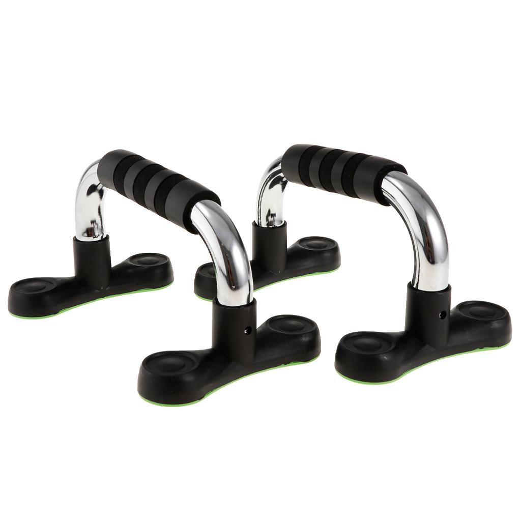 1 Pair Steel Push up Bars Chest Muscle Pushup Stands with Foam Grips Slivery