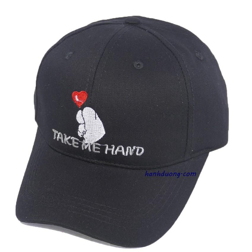 Nón kết Take Me Hand Mũ lưỡi trai bắn trái tim mũ mũ thời trang khóa xịn, chất liệu vải cotton thoáng mát