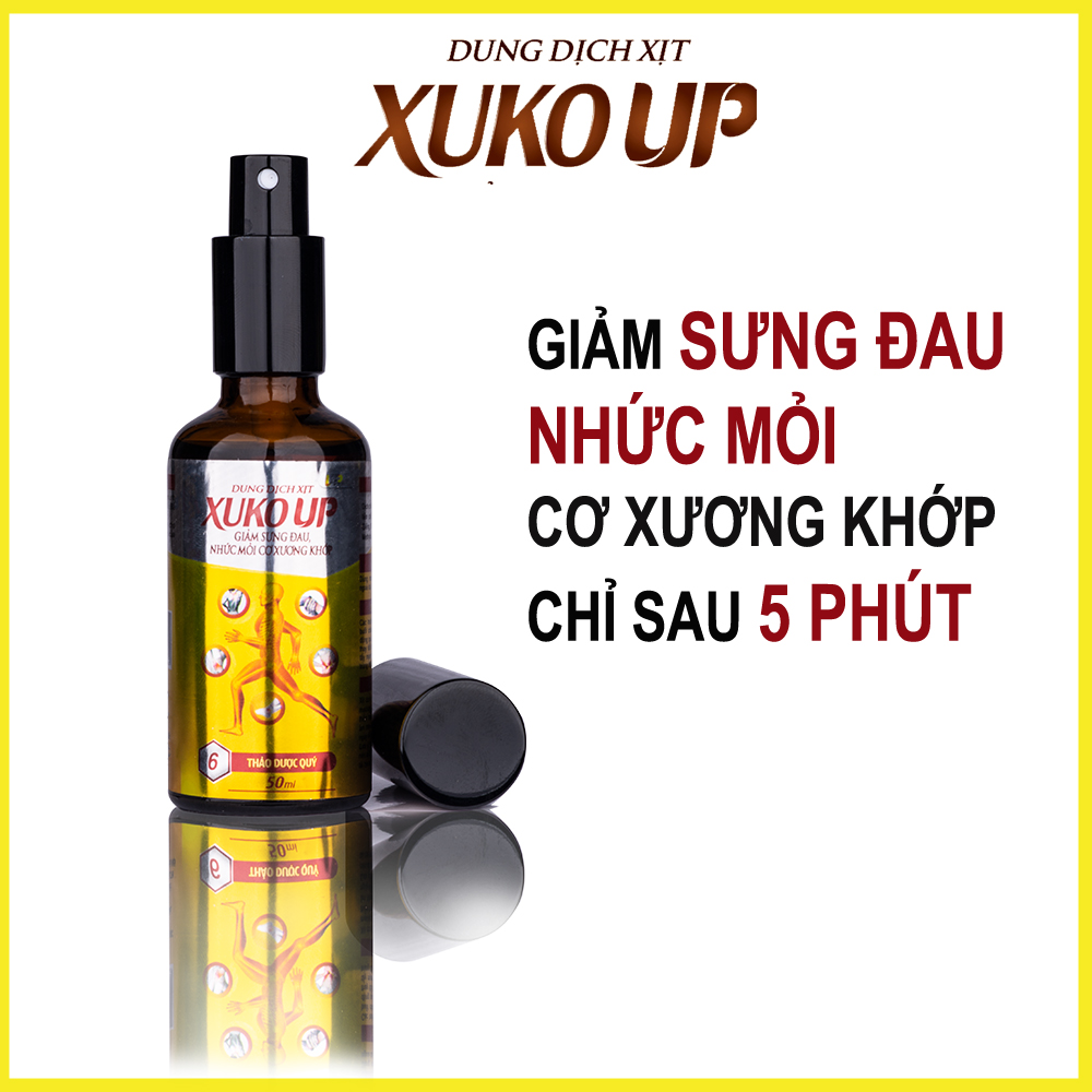 Dung dịch xịt XUKO UP - Giảm đau, nhức, mỏi cơ xương khớp nhanh sau 5 phút