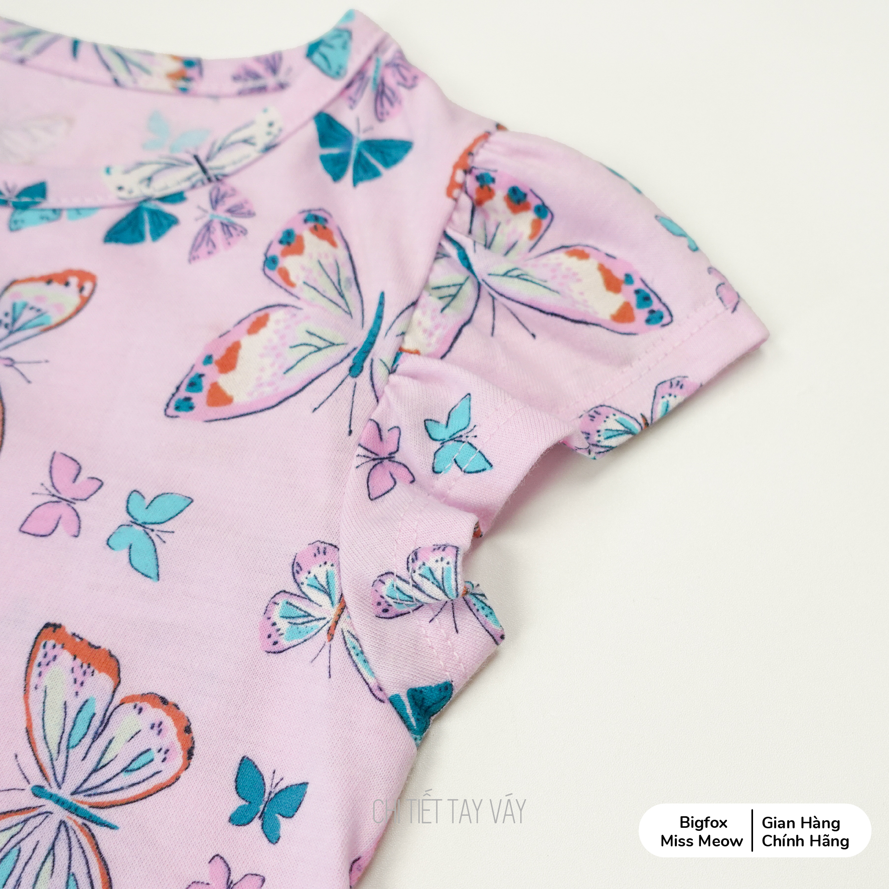 Váy cho bé gái Bigfox Miss Meow size đại mùa hè kiểu cộc tay chất cotton style Hàn cỡ 3,6,9,10,11 tuổi 30kg 40kg 1947