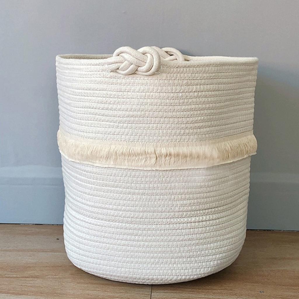 Weave Laundry Basket Storage Bag Toy Basket Organizer Office Large Capacity
