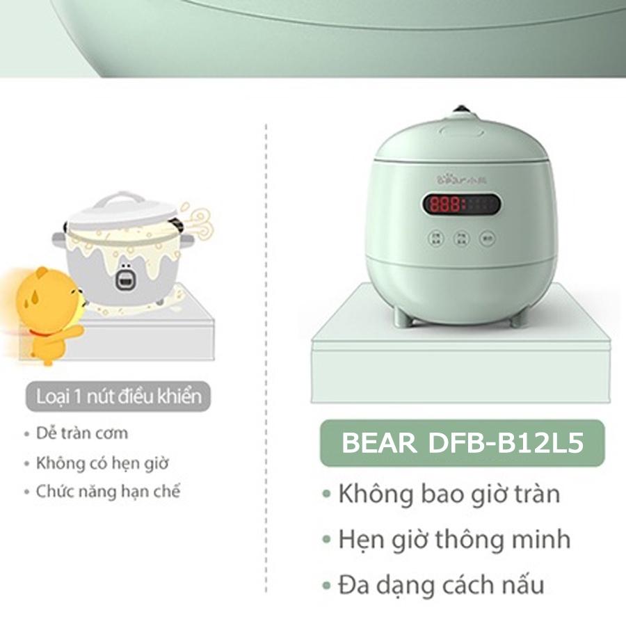 Nồi cơm điện mini đa năng Bear 1.2L 8 chế độ nấu, Anh Lam Store - Hàng chính hãng
